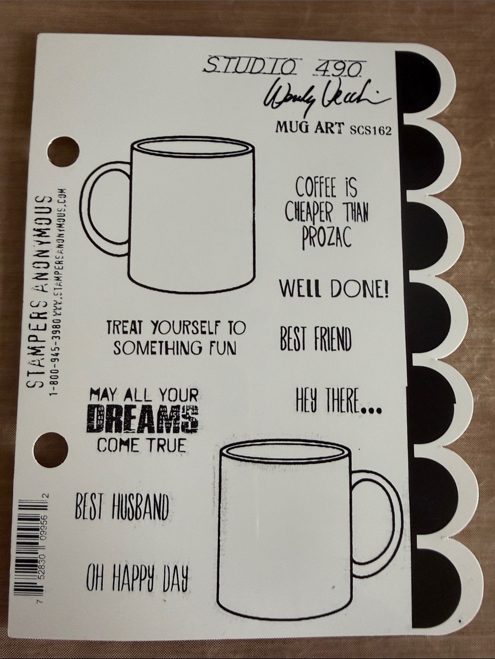 Stampers Anonymous Wendy Vecchi Studio 490 Mug Art Rubber Stamp Set with Stencil